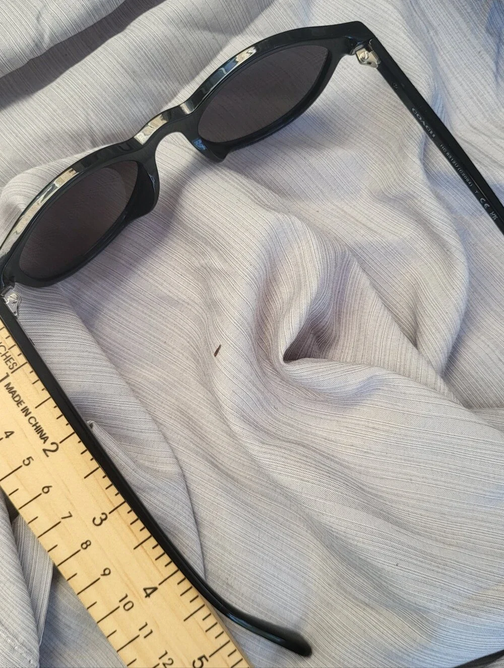 Coach Glossy Black Round Frame Sunglasses with Smoke Lenses  display picture 3